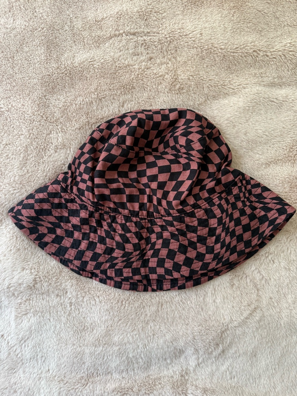 BAGGU Bucket Hat Black Trippy Checker